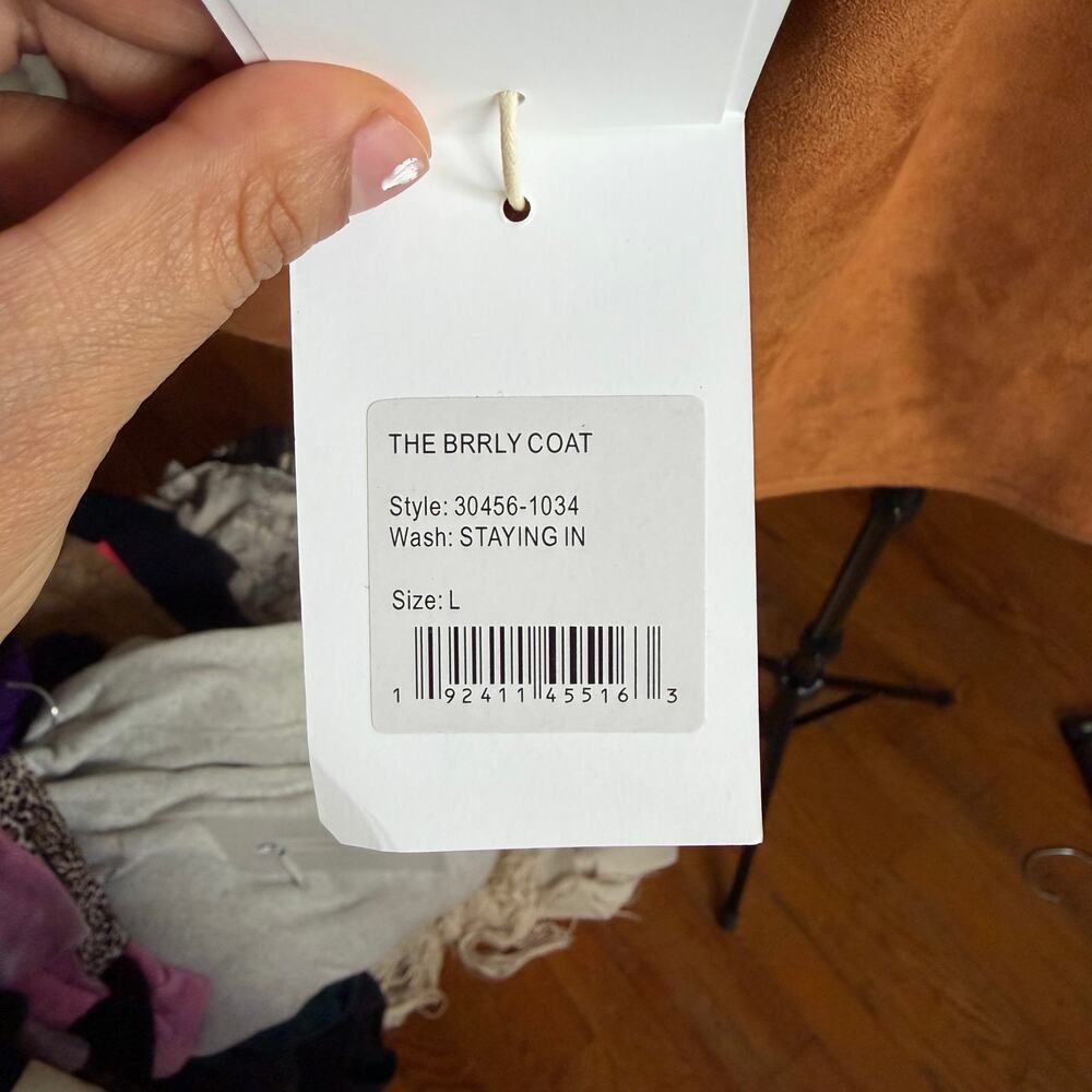Mother The Brrly Coat Wash Staying In Size Large Brown White Warm Coat Luxury - Picture 9 of 16